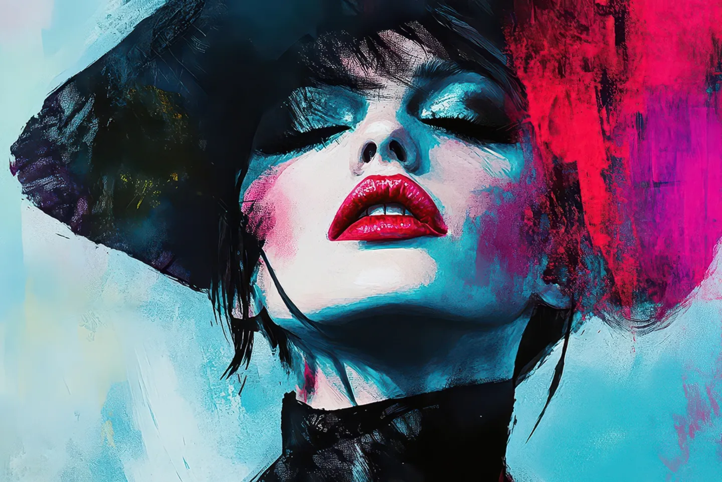 image LAND Bild mit Rahmen Pink Splashed Diva | Schubiger Möbel
