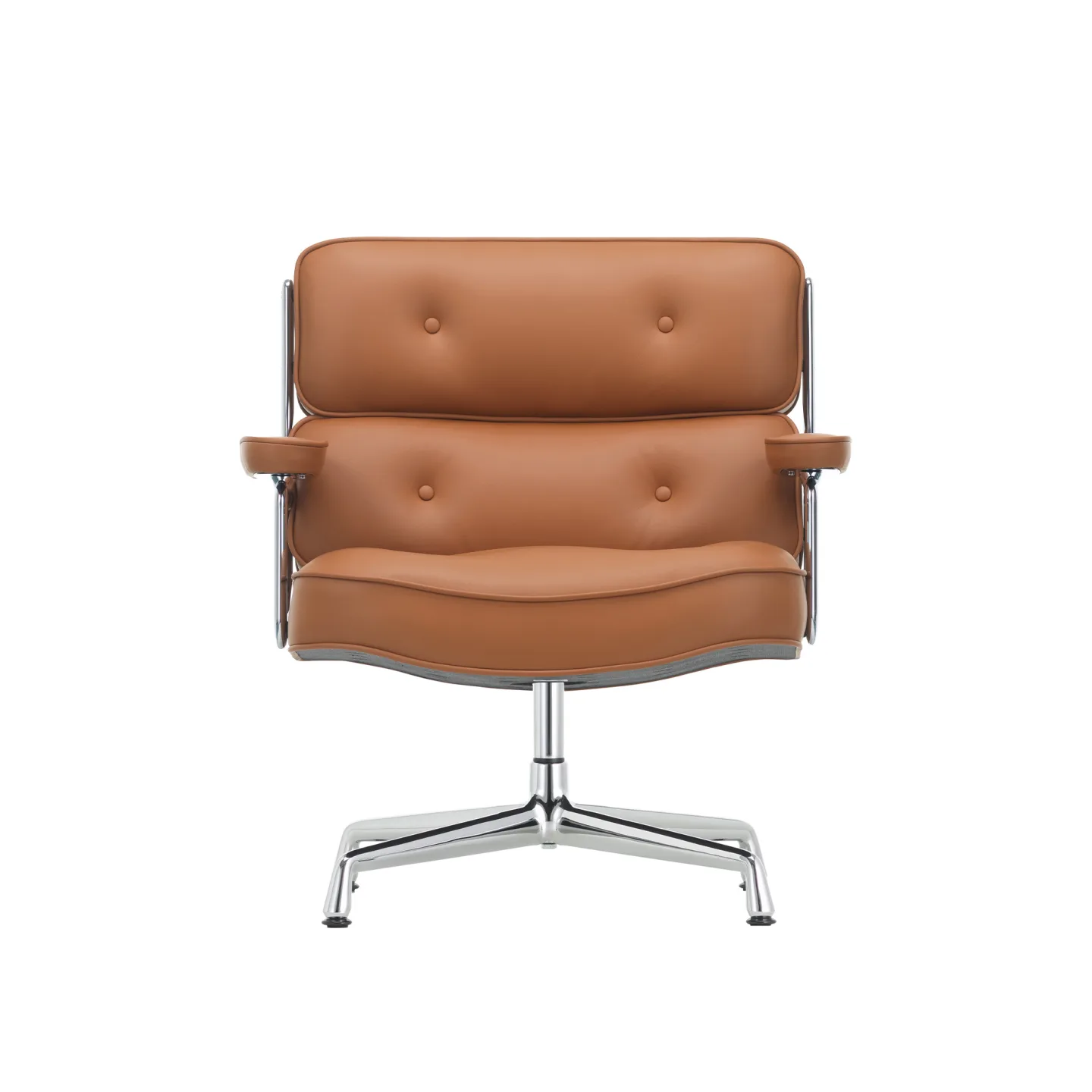 Vitra - Lobby Chair ES 105 Leather Premium Ochre 62 - Kontorsstolar - Charles & Ray Eames - Brun