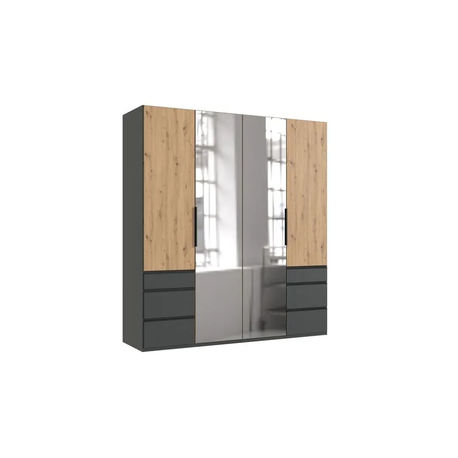 Kleiderschrank Sanko graphit/Eiche Nachbildung Holzwerkstoff B 200 cm