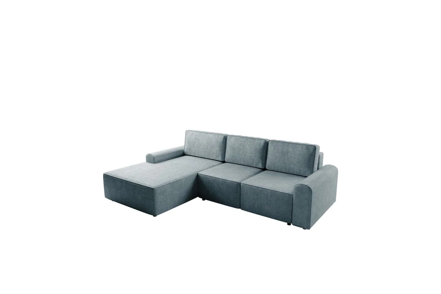 Bella Bäddsoffa med Divan 3-sits i Plysch - Grå