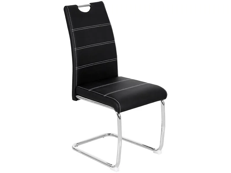 Stuhl FLORI Synthetisches Leder schwarz