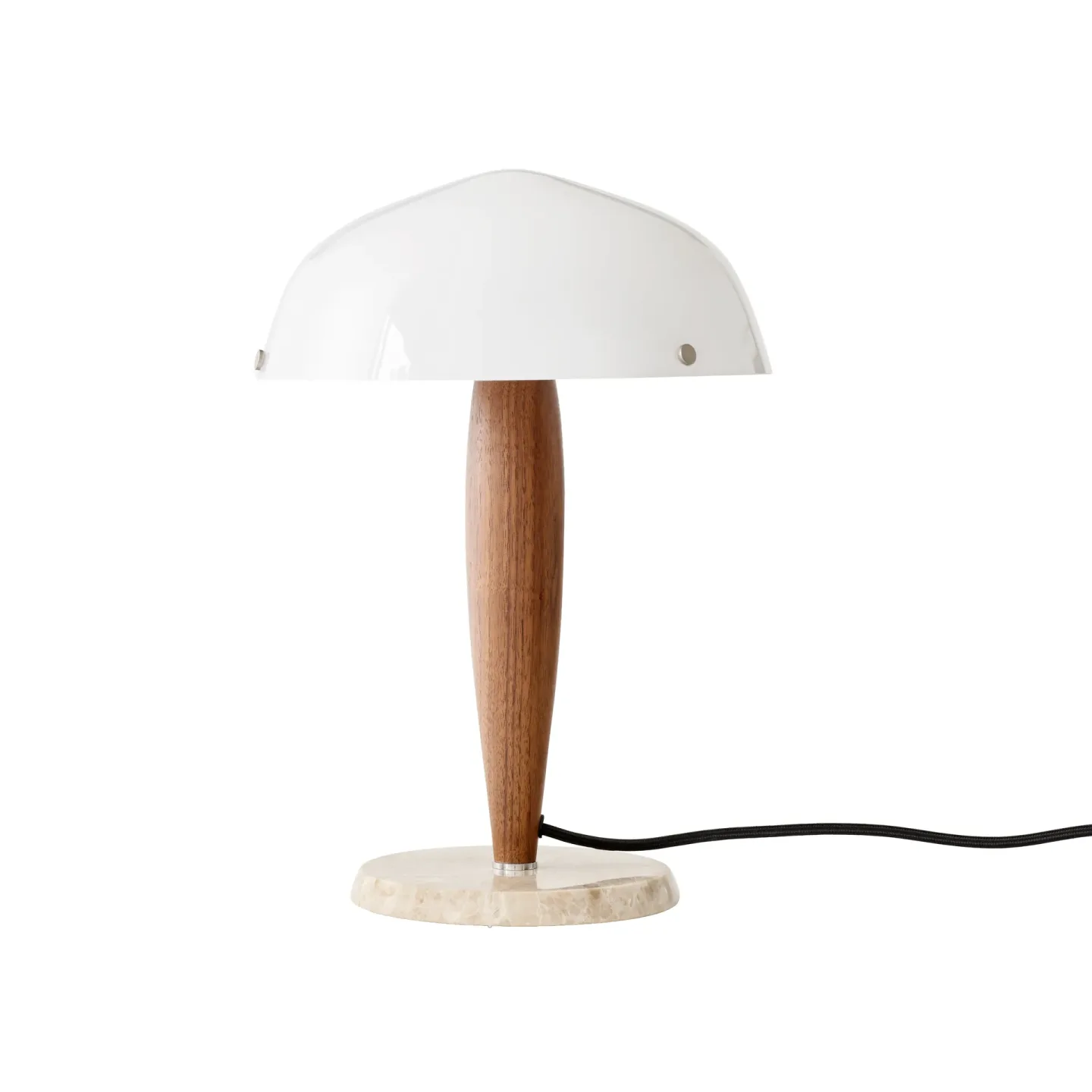 &Tradition Herman SHY3 Tischleuchte Walnut & Cream Marble, Textilkabel