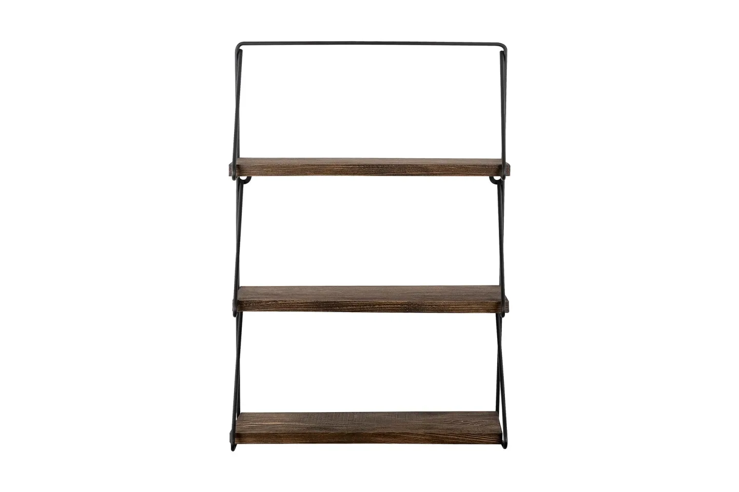 Rinorea Vägghylla 60x15 cm 3 Hyllor - Svart/Mörkbrun
