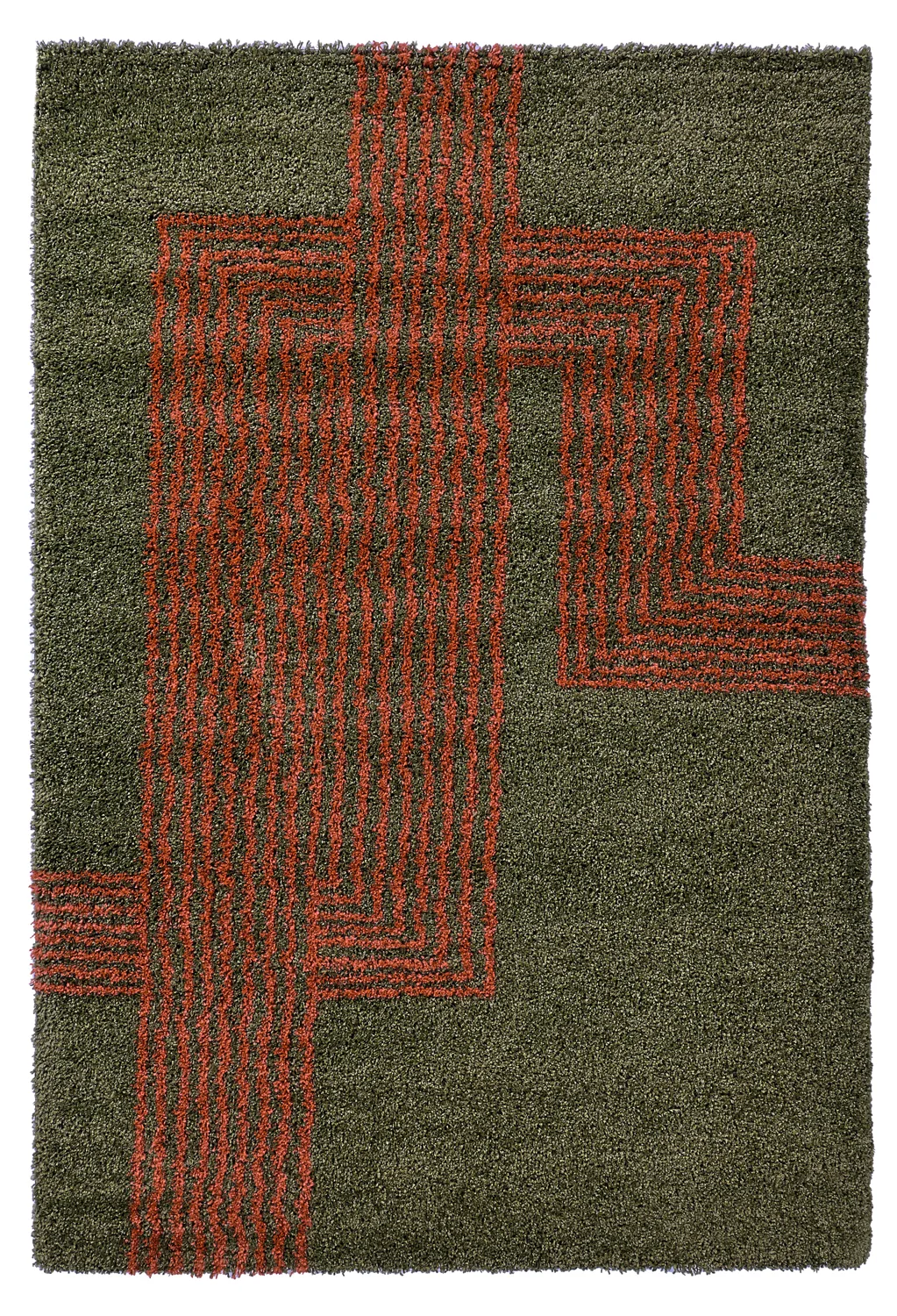 Ryetepper - Zagora (grønn/oransje) (Størrelse: 160 x 230 cm)