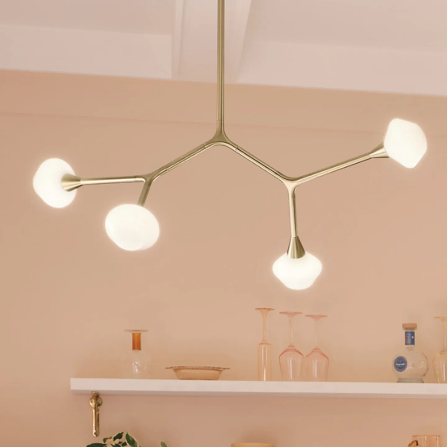 Cassius Hängelampe hellbronze 100 cm 4-flg. Metall - KICHLER - Wohnzimmer - Modern - Mehrflammig