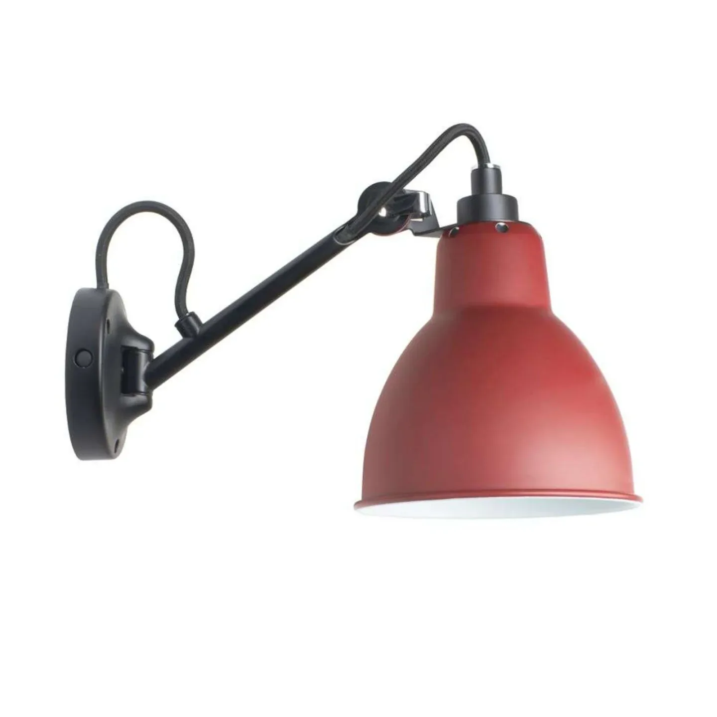 104 Wandleuchte Schwarz/Rot - Lampe Gras - Wohnzimmer - Metall