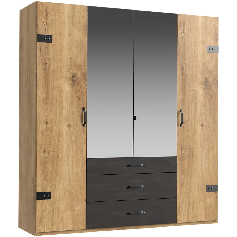 Kleiderschrank Demian Eiche Dekor Holzwerkstoff B 200 cm