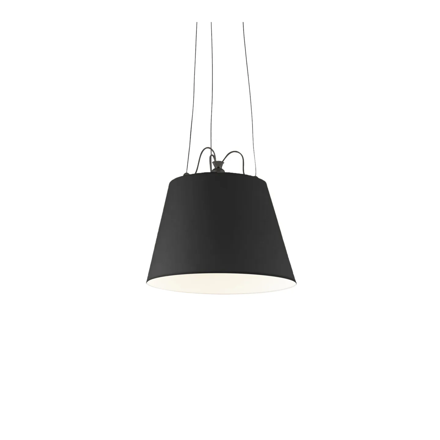Artemide - Tolomeo Mega Pendellampa, Skärm i Svart satintyg Ø 42 cm, Svart - Pendellampor - Giancarlo Fassina,Michele De Lucchi - Svart