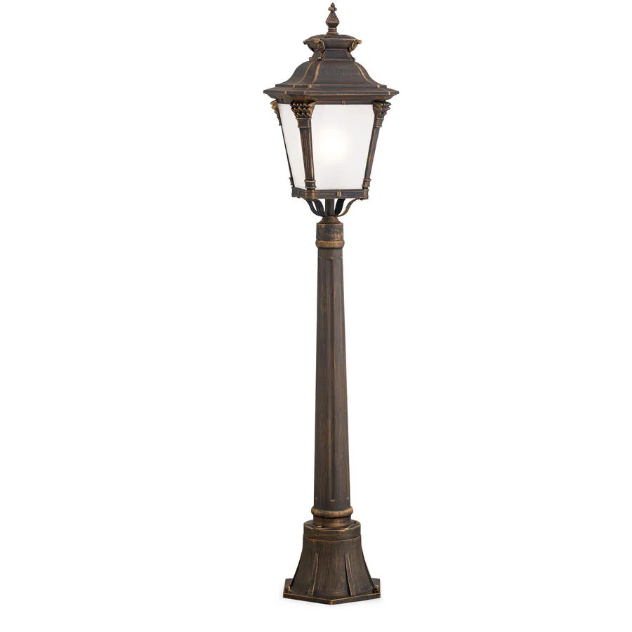 Aussenlampe Aiko 23 cm 117 cm - Farbe: Patina - Material: Siluminguss/Glas