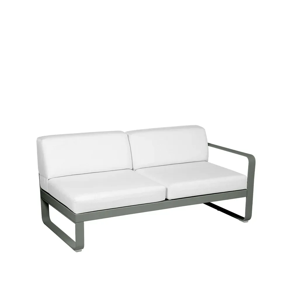 Fermob Bellevie Right modulsoffa 2-sits Rosemary (grön)-off-white dyna