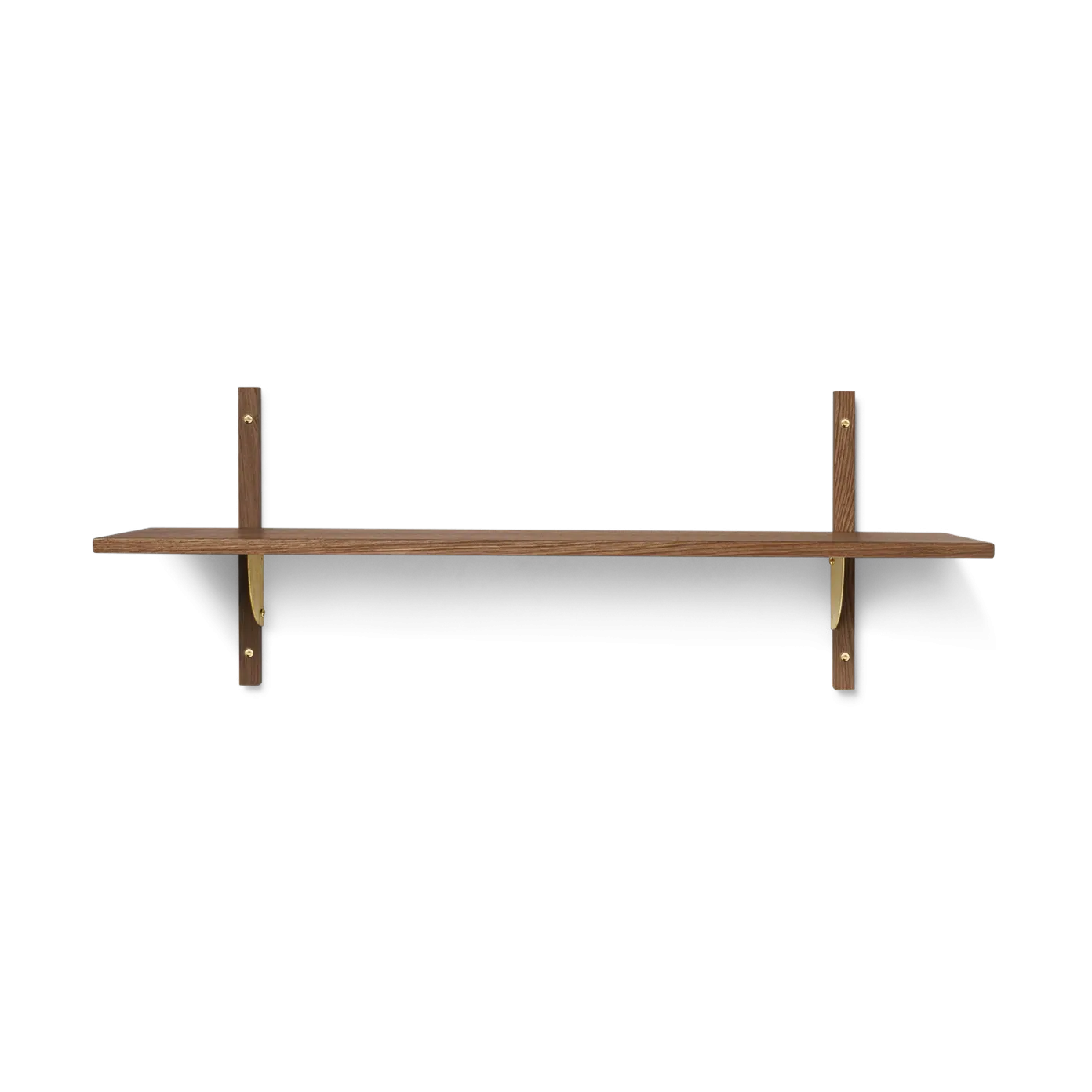 Ferm Living Sector hylla single wide Smoked Oak, brass