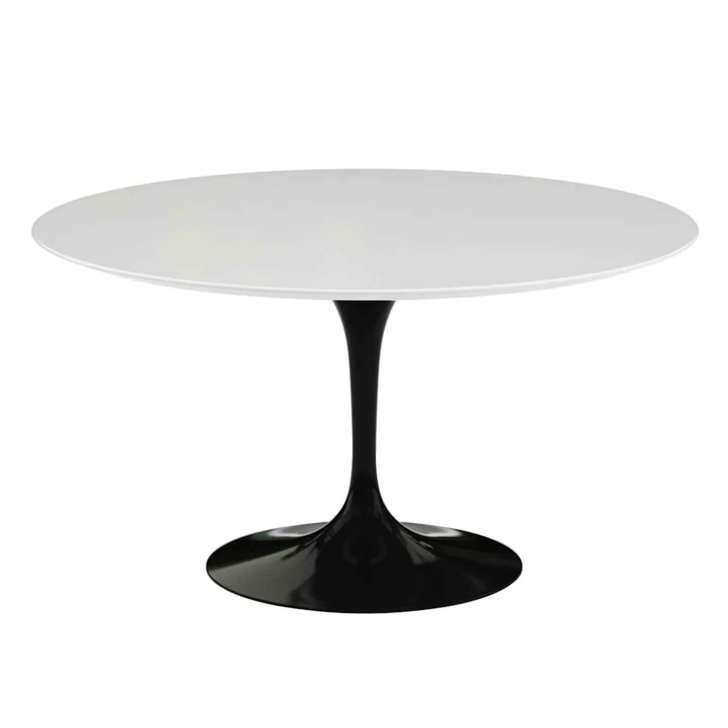 Knoll - Saarinen Round Table - Matbord, Ø 137 cm, Svart underrede, skiva i Vit laminat - Matbord - Eero Saarinen - Svart - Laminat/Metall