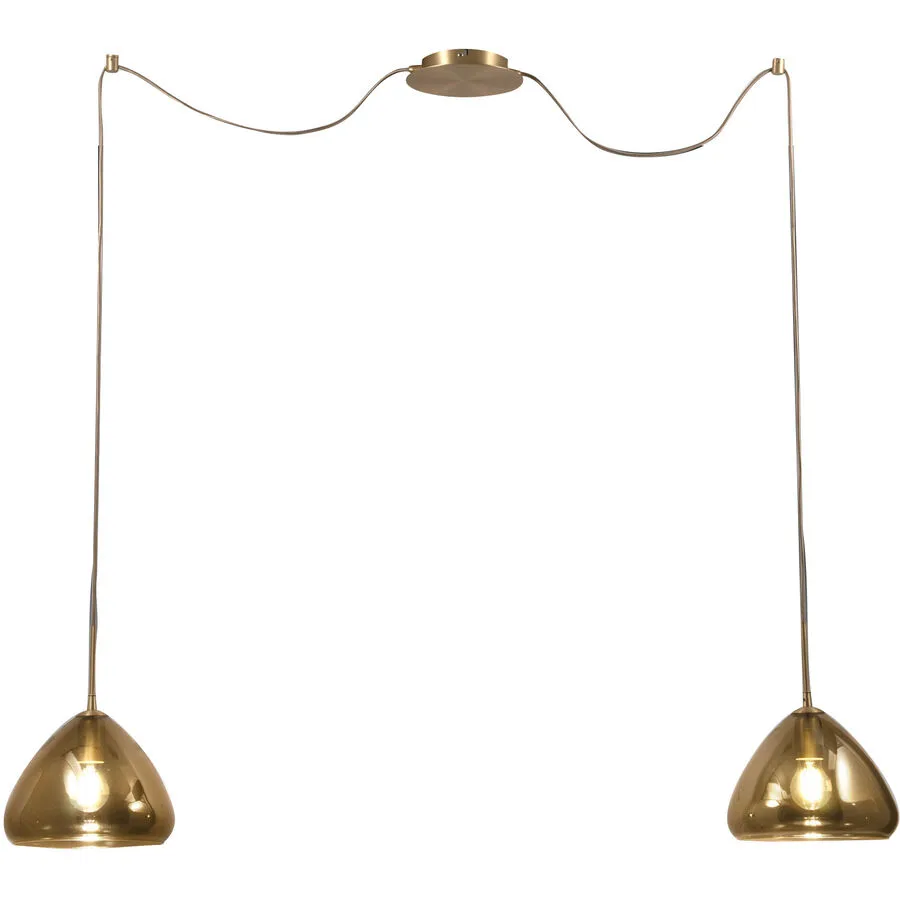 Pendellampe Ove Glas/Metall 350 cm - Farbe: messing - Material: Metall/Glas