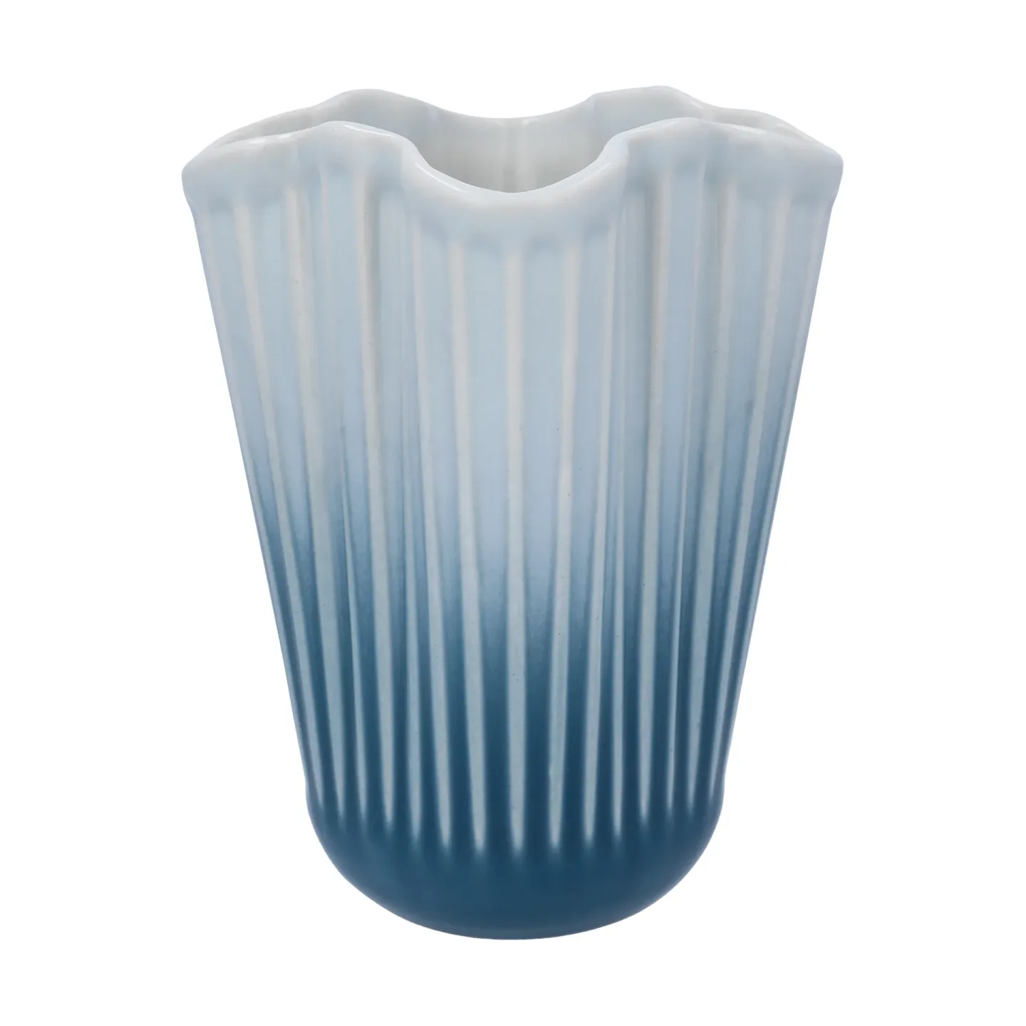 Kähler Hammershøi Vase unfold Blau, 16,5 cm