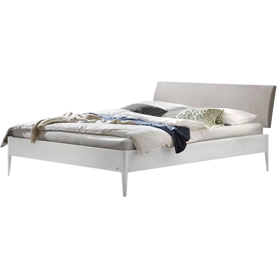 Hasena Bett Castello weiss/grau Buche Massivholz 160 x 210 cm