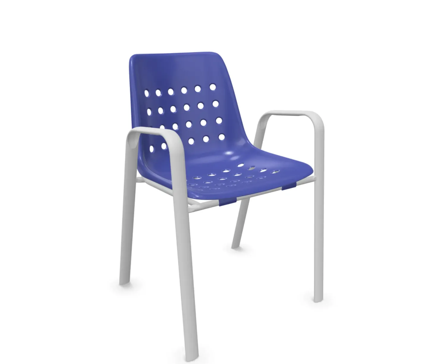 Schaffner Schalen-Stuhl Bermuda mit Armlehne Rundoval Blau | Schubiger Möbel