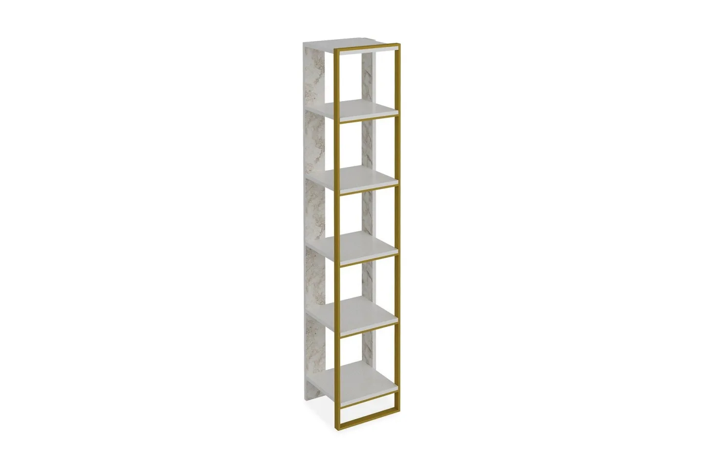 Bascle Bokhylla 32 cm - Guld|Vit