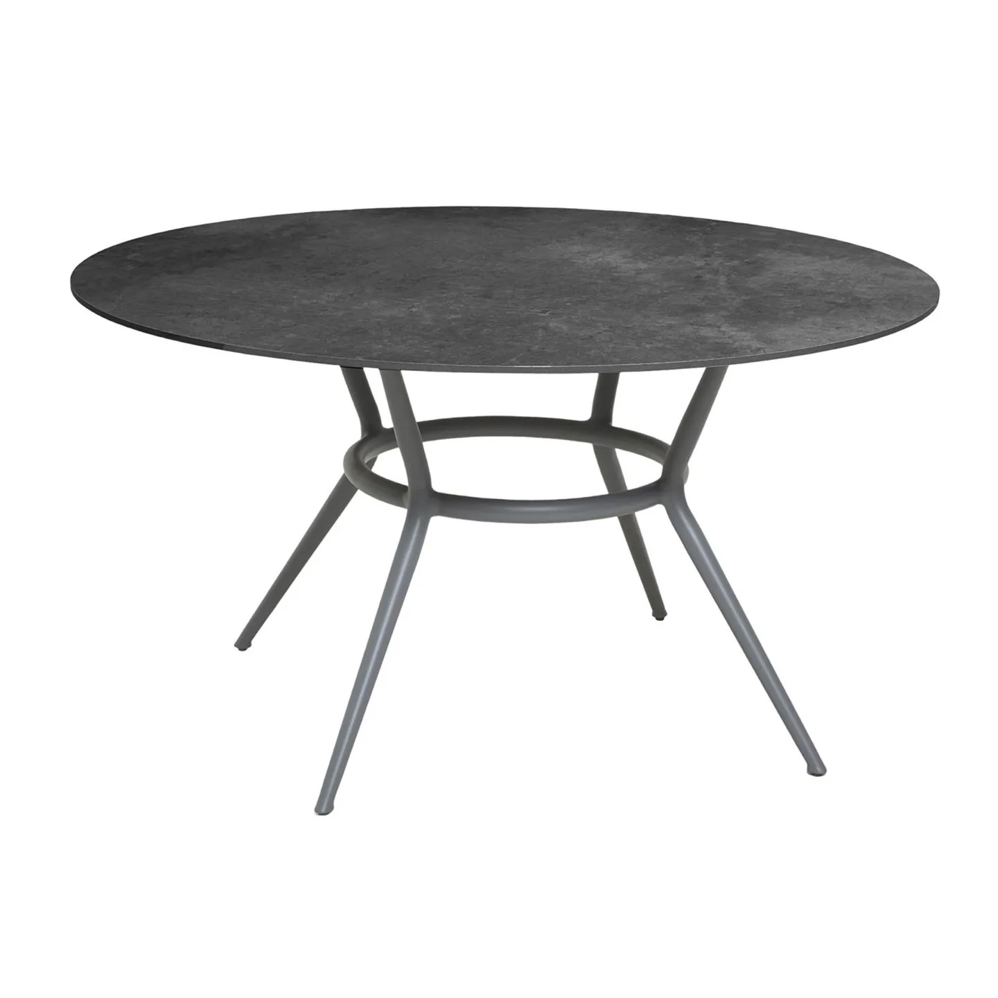 Cane-Line - Joy 140 cm Round Light Grey/Fossil Black - Matbord utomhus - Cane-line Design Team - Svart - Naturmaterial/Metall