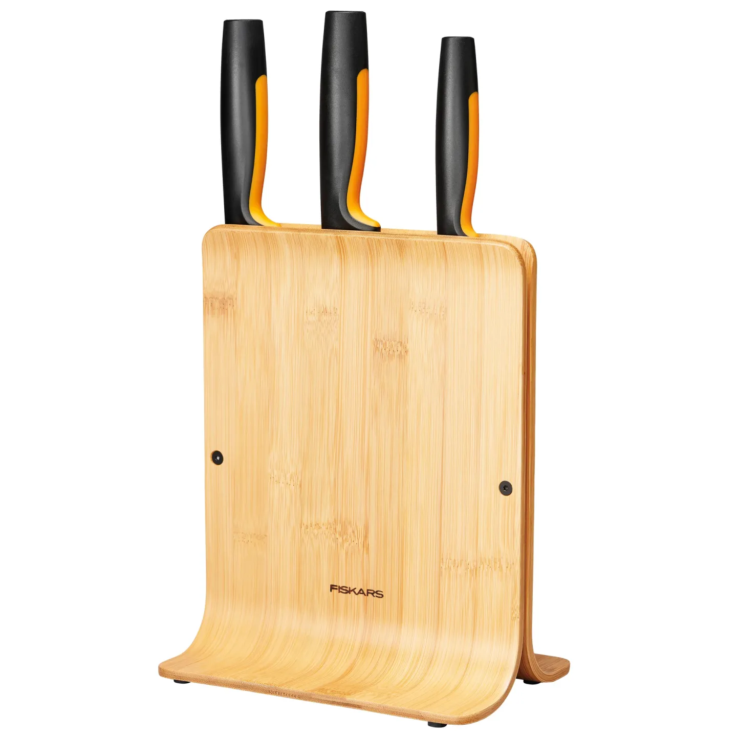 Fiskars Functional Form Messerblock aus Bambus mit 3 Messer 4 Teile