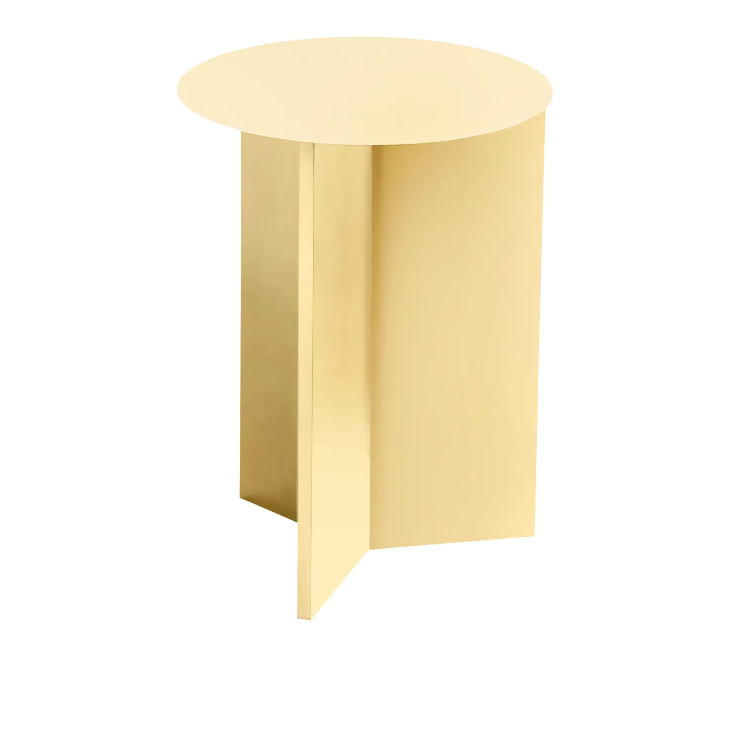 HAY - Slit Table Round High - Light Yellow - Sidobord - Guld - Metall