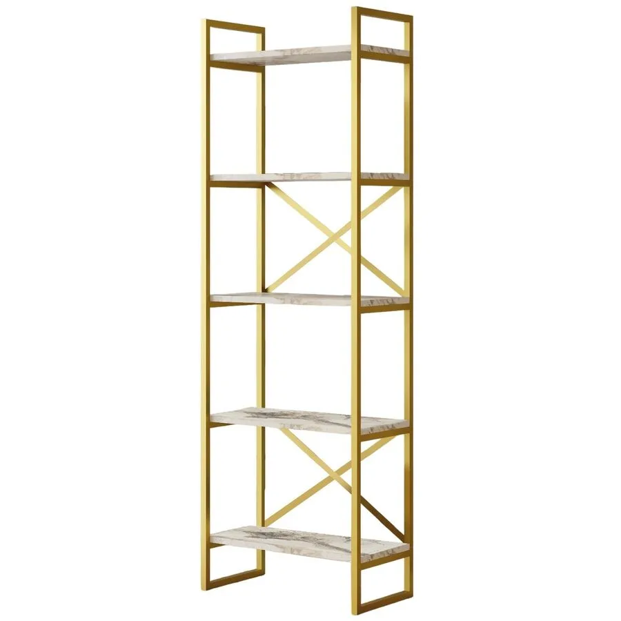 Bücherregal Yemek marmor Melaninbeschichtete Mischholz (Spanplatte) B 58 H 175 cm