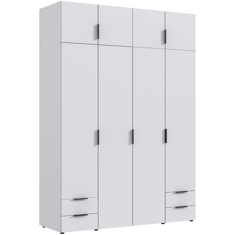 Kleiderschrank Modu weiss/schwarz Holzwerkstoff B 160 cm