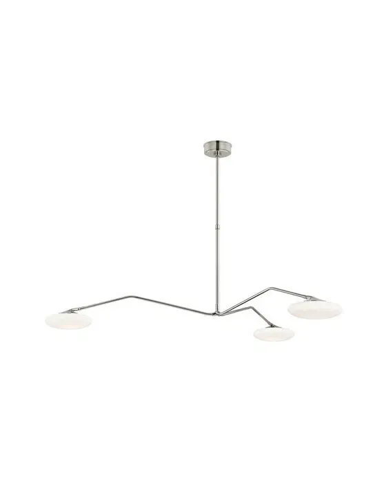 Brindille Extra Large Three Light Chandelier Polished Nickel