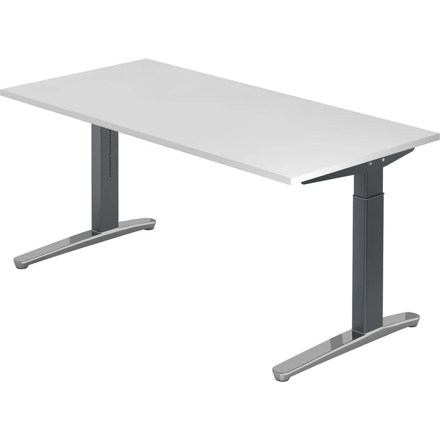 Schreibtisch Office weiss Holzwerkstoff Höhenverstellbar B 160 T 80 cm