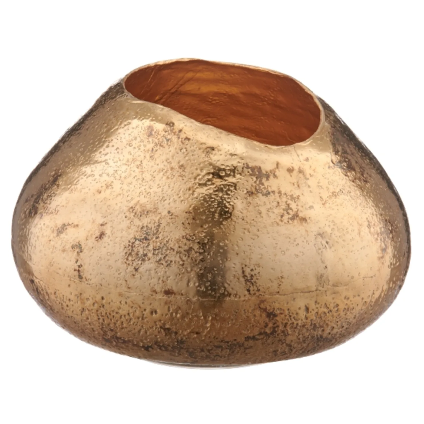 Gasper Vase Metall Gehämmert, Champagner | Schubiger Möbel