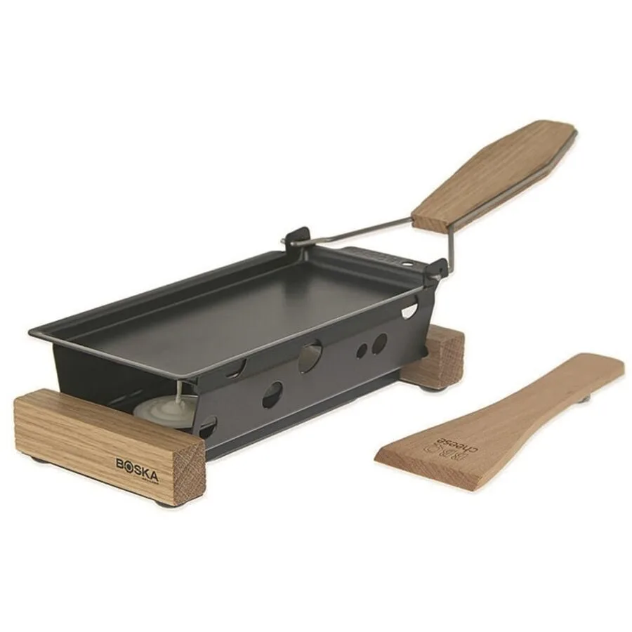 Diverse Racletteofen Partyclette schwarz/braun Edelstahl/holz B 18.6 cm 1