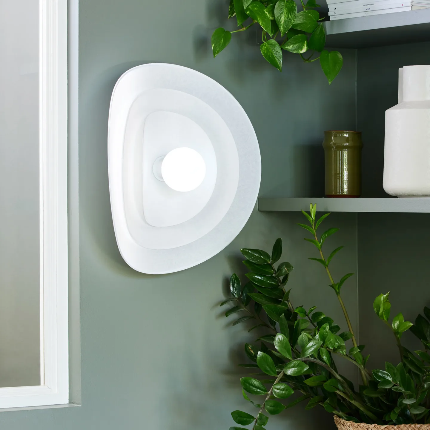 Selenitis Design-Wandlampe Muranopapier - MARKET SET - Wohnzimmer - Papier / Karton - Mit Schirm