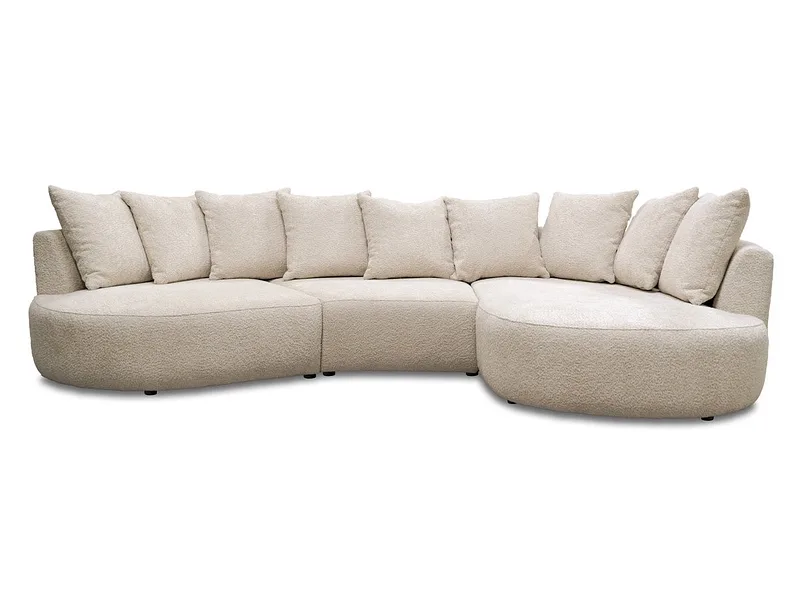 Ecksofa BOBOCHIC CALYPSO Boucle-Stoff weiss