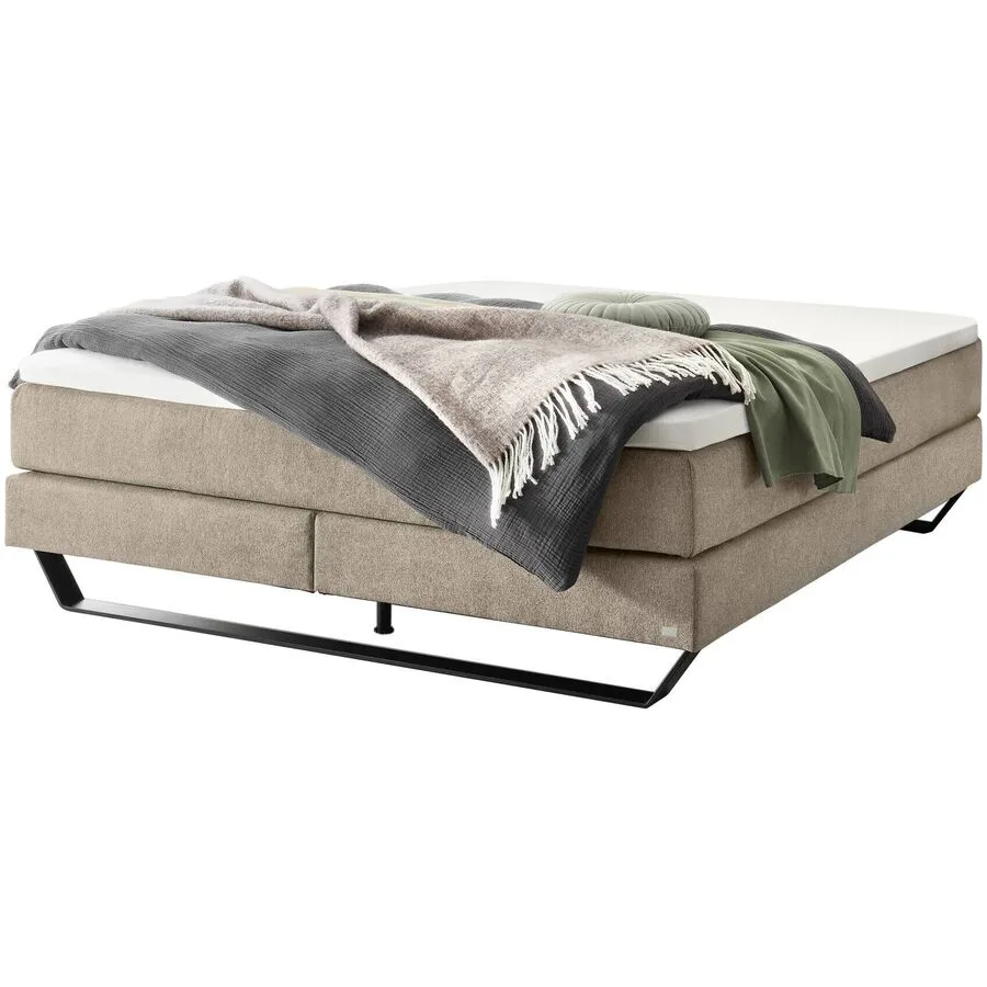 Hasena Boxspringbett Julieta sand Stoff 140 x 200 cm