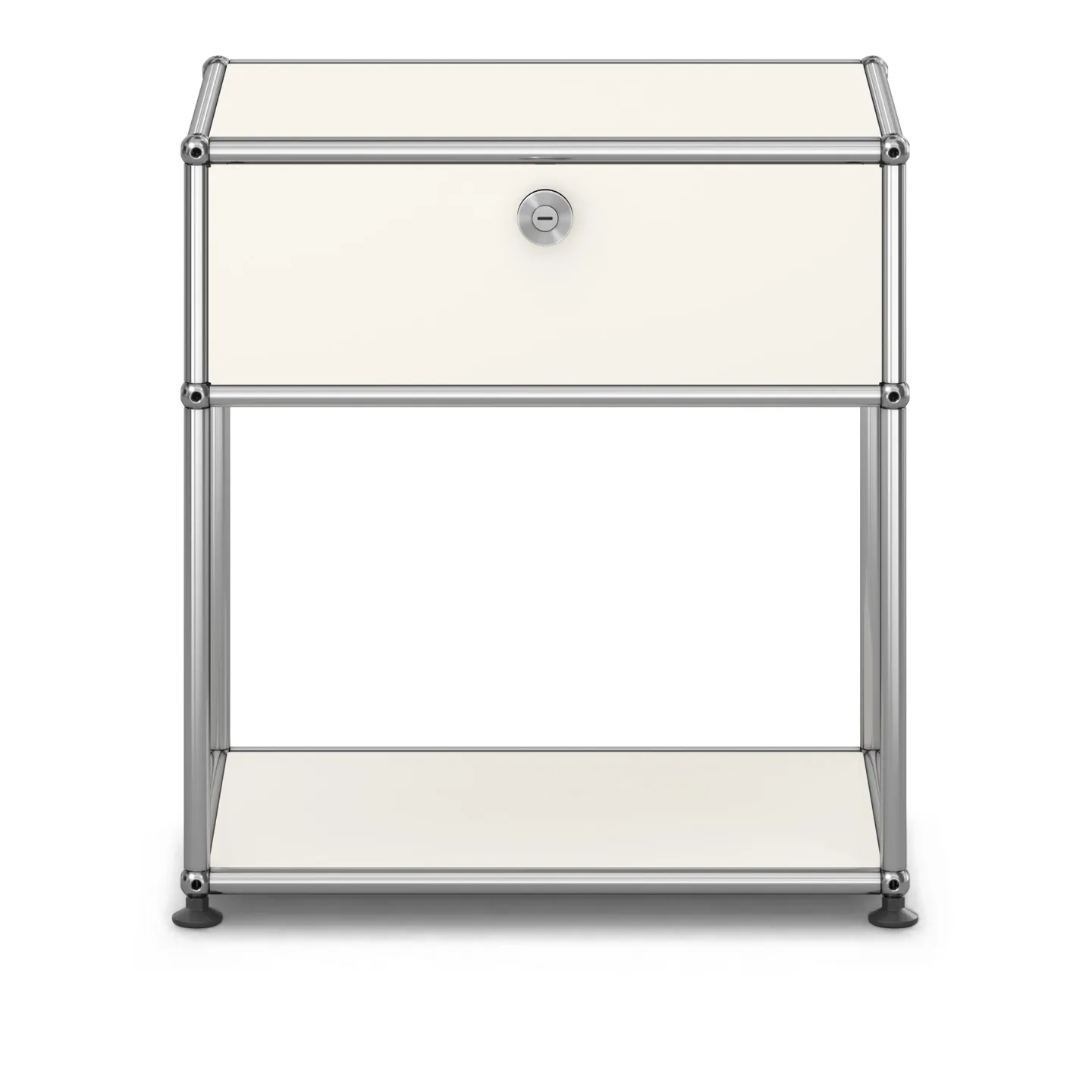USM - USM Haller Bedside Table M54 Pure White - Sängbord - Fritz Haller & Paul Schärer - Vit - Metall