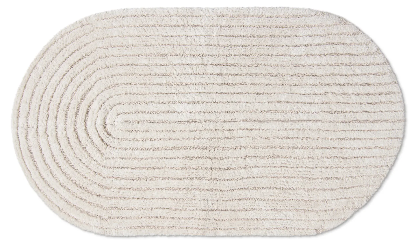 Oval baderomsmatte - Evena (off-white) (Størrelse: 50 x 90 cm)