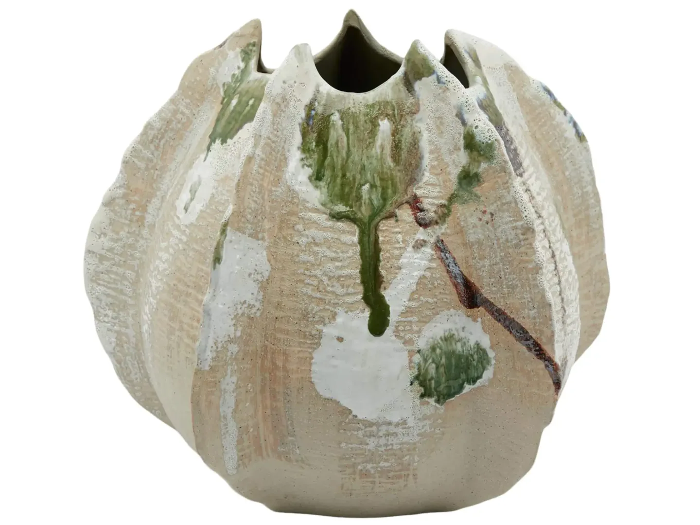 Edg Vase Keramik Weiss Olive H: 32 cm | Schubiger Möbel