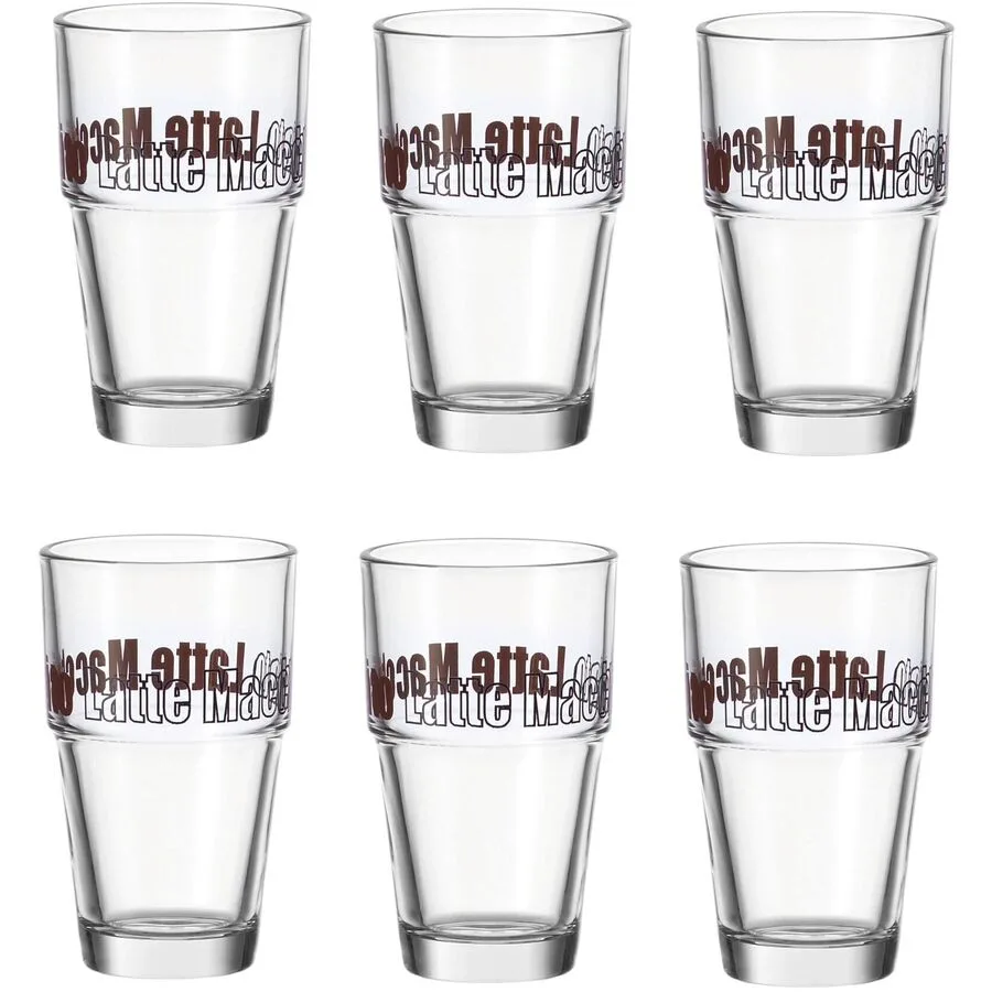 Latte-Macchiato-Becher-Set Leonardo Transparent Glas 14 cm