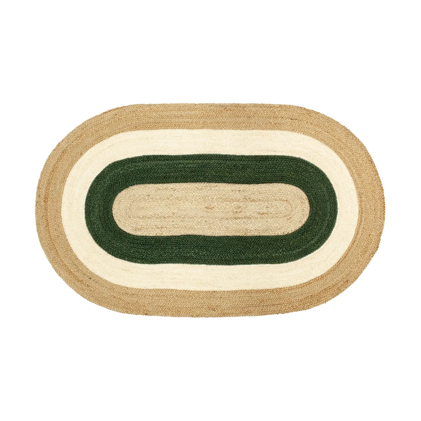 Dixie Elin striped ovaler Juteteppich 92x150cm Green