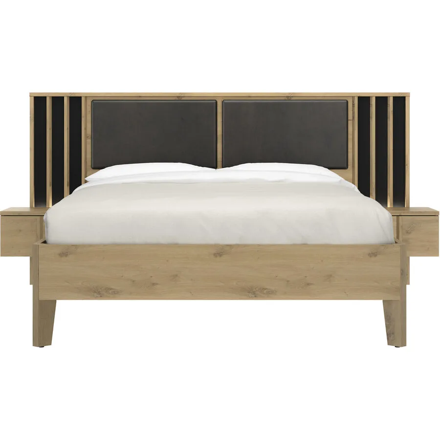 Bett Rivo Eiche Dekor Holzwerkstoff 140 x 200 cm
