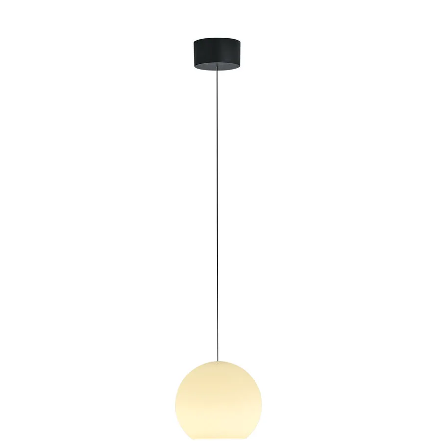 Designer-Pendellampe Bankamp Globe schwarz 1-flammig dimmbar D 23 cm - LED - Lichtfarbe: Extra warmweiss - Material: Silikon/Eisen -
