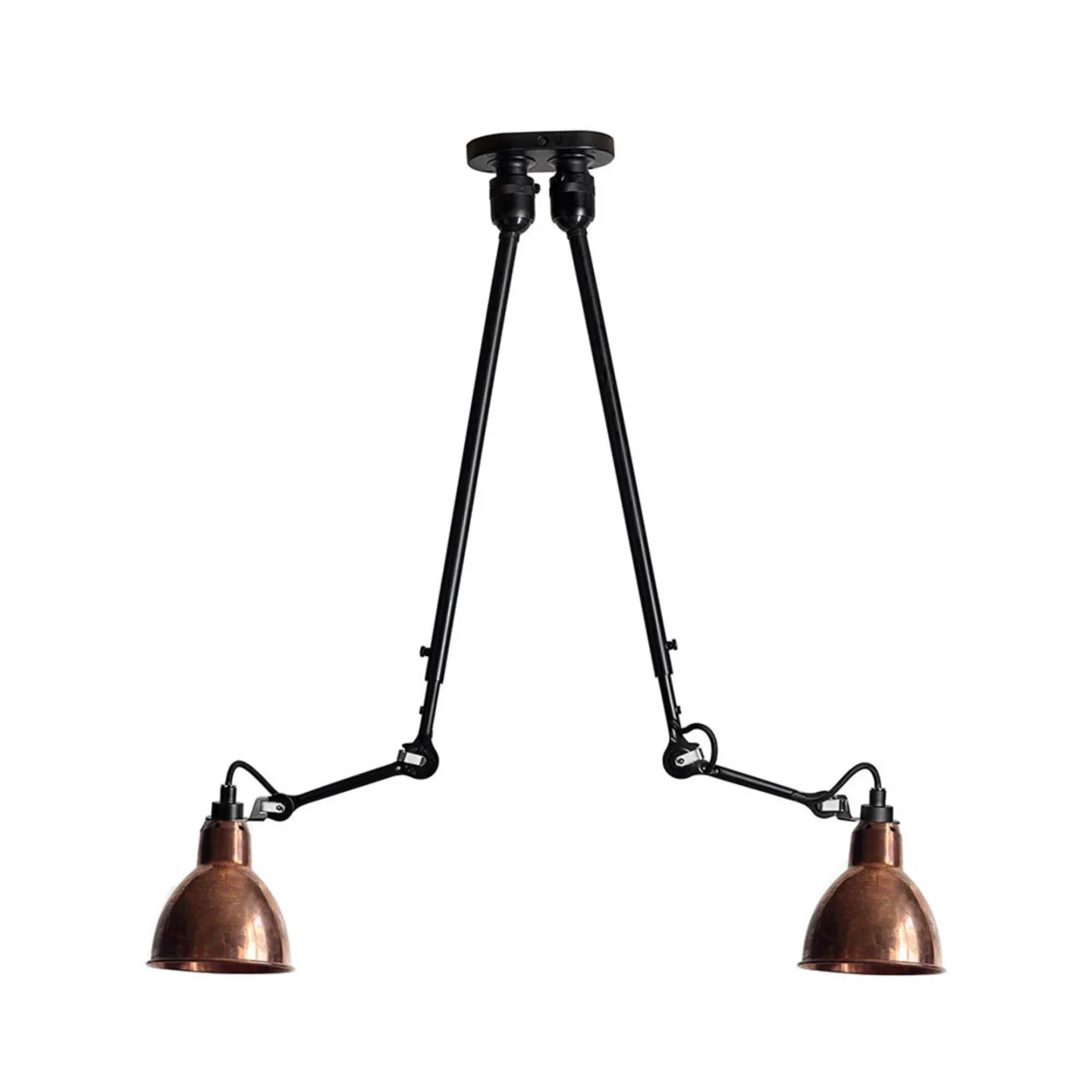 302 Dobbelt Loftlampe Sort/Raw Copper - Lampe Gras - Stue - Metal