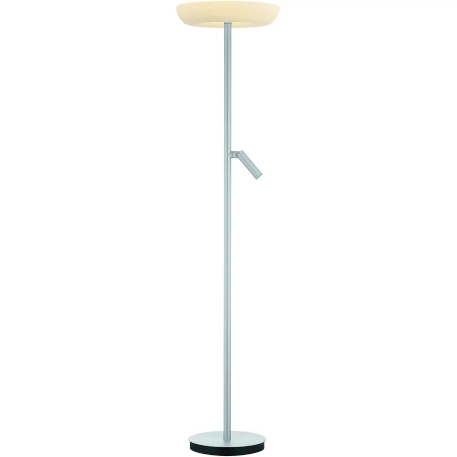 Designer-Stehlampe Bankamp Cielo aluminium matt dimmbar H 190 cm - LED - Lichtfarbe: Extra warmweiss - Material: Aluminium/Eisen/Glas -