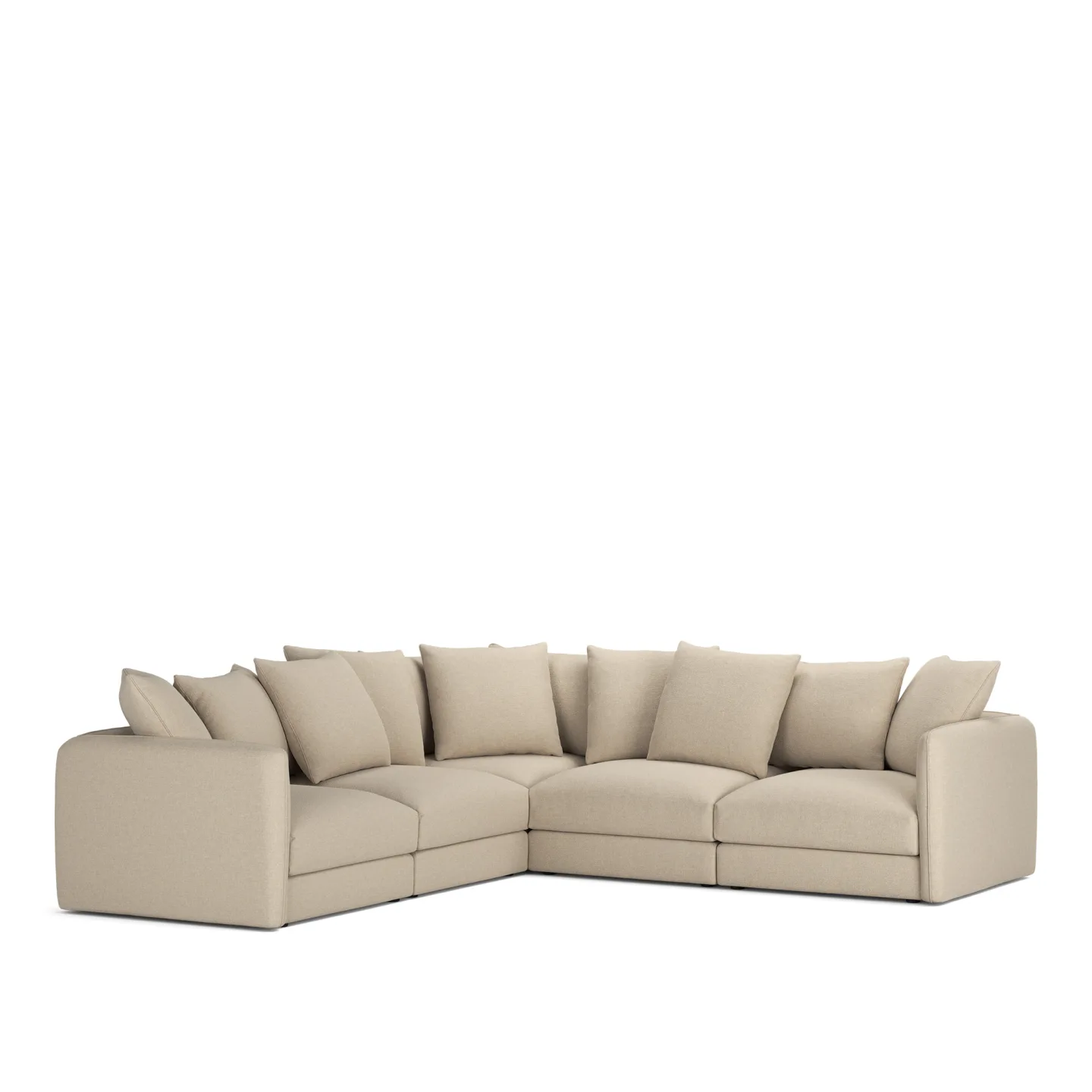NOGA - Pavarotti 5-Seater Corner, Fixed Cover, Cushion Variant 01, Lario 107 - Soffor - Beige