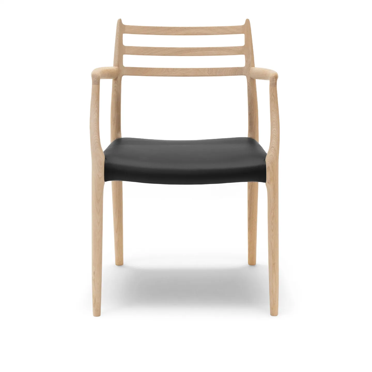 J.L. Møller - Model 62 Oak, Soap, Leather – Roma 907 - Matstolar - Niels Otto Møller