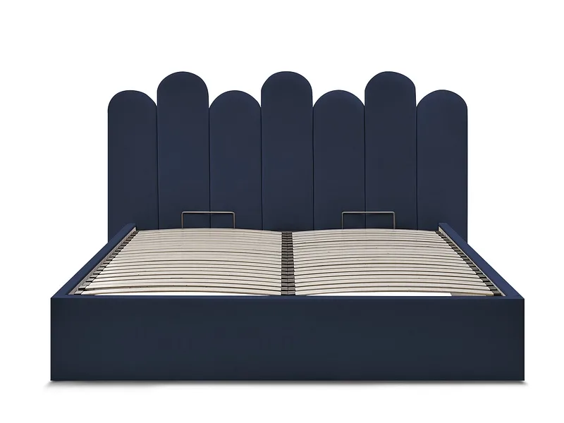 Kastenbett BOBOCHIC BADJA 160x200cm stoff blau