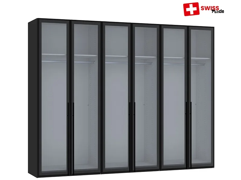 Drehtürenschrank EVOLUTION anthrazitschwarz 6 Türen