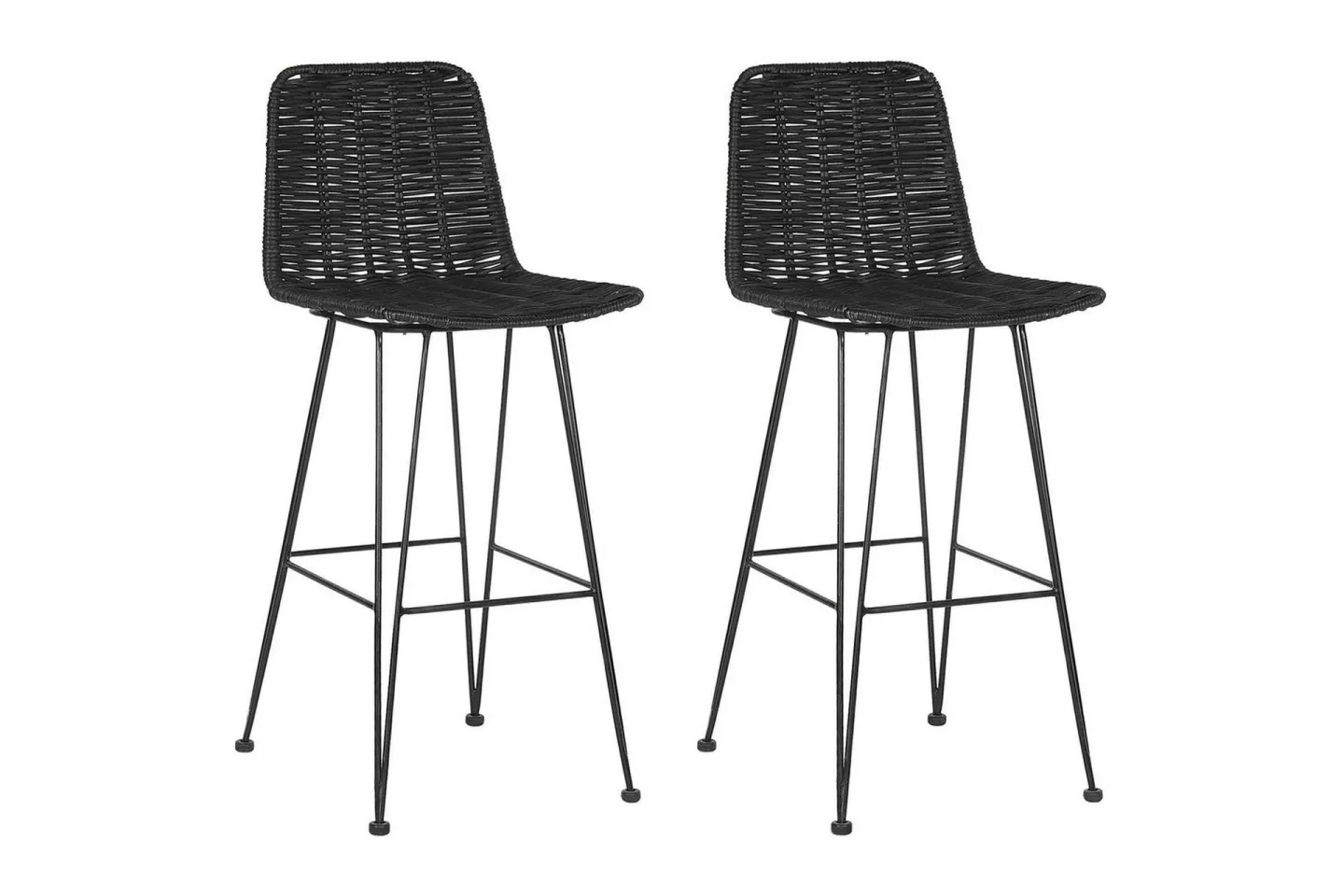 Barstol Cassita set om 2 Svart - Svart