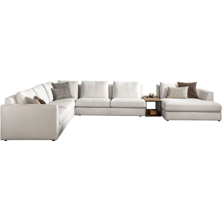 Ecksofa Jen Weiss Stoff 454 cm 331 cm