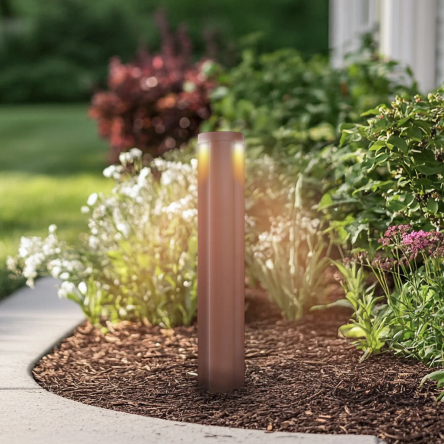 Raiku LED-Wegelampe, rostfarben, Aluminium, 65 cm - Lucande - Modern - Zylinder