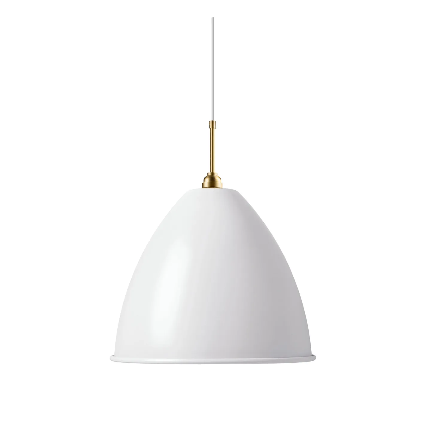 Gubi - Bestlite - BL9 Taklampa Stor, Mässingbas, Finish: Matt White - Pendellampor - Robert Dudley Best - Vit